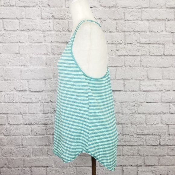 Calia by Carrie Underwood green striped waffle knit racerback tank top size M - Picture 5 of 10